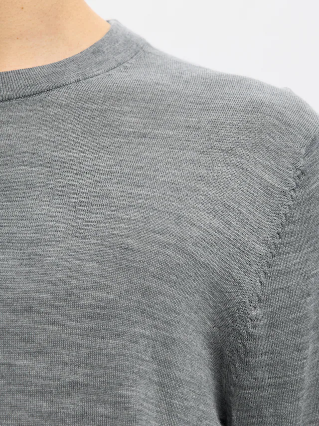SELECTED Rundhalspullover »SLHTRAY LS KNIT MERINO CREW NECK NOOS« Wolle, regular fit