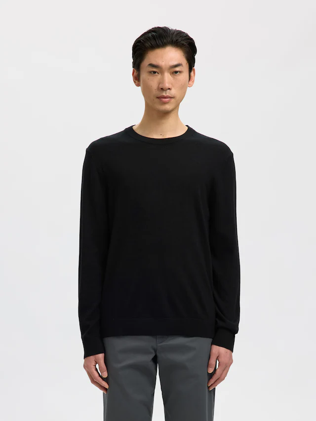 SELECTED Rundhalspullover »SLHTRAY LS KNIT MERINO CREW NECK NOOS« Wolle, regular fit