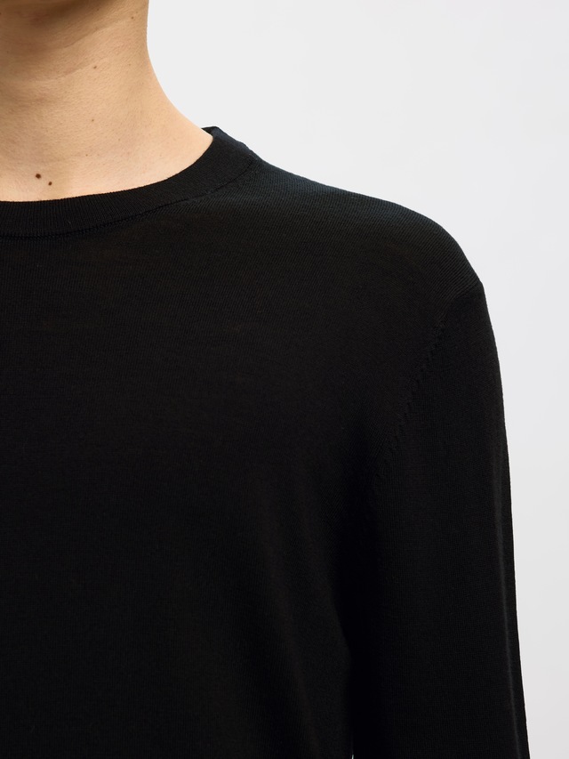 SELECTED Rundhalspullover »SLHTRAY LS KNIT MERINO CREW NECK NOOS« Wolle, regular fit