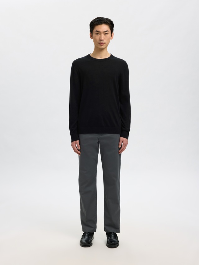 SELECTED Rundhalspullover »SLHTRAY LS KNIT MERINO CREW NECK NOOS« Wolle, regular fit