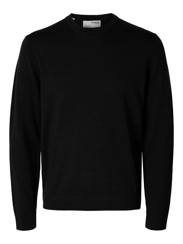 SELECTED Rundhalspullover »SLHTRAY LS KNIT MERINO CREW NECK NOOS« Wolle, regular fit