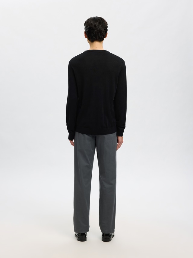 SELECTED Rundhalspullover »SLHTRAY LS KNIT MERINO CREW NECK NOOS« Wolle, regular fit