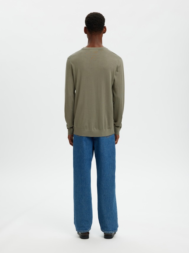 SELECTED Rundhalspullover »SLHTRAY LS KNIT MERINO CREW NECK NOOS« Wolle, regular fit