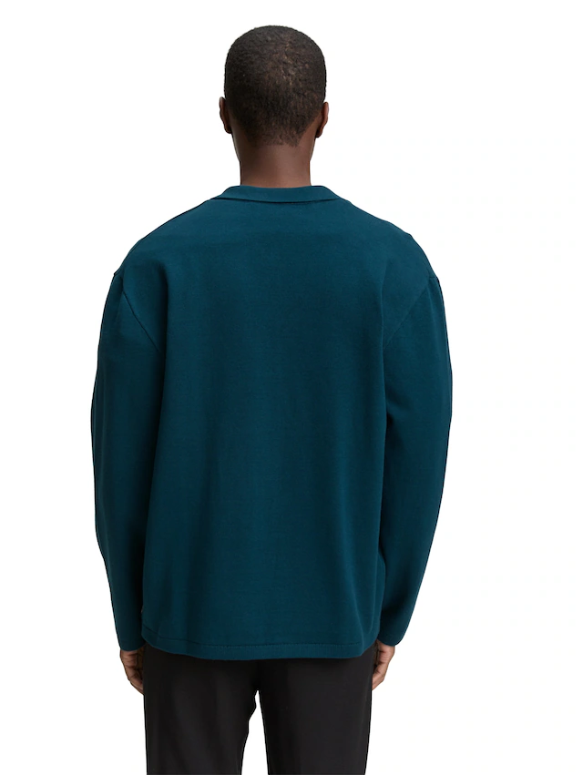 TOM TAILOR Denim Strickpullover mit Reißverschluss