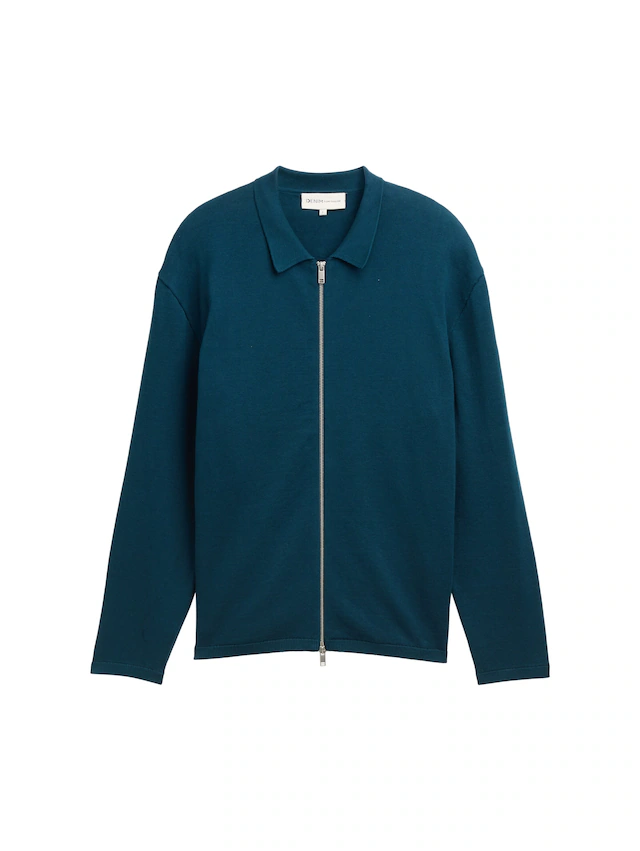 TOM TAILOR Denim Strickpullover mit Reißverschluss