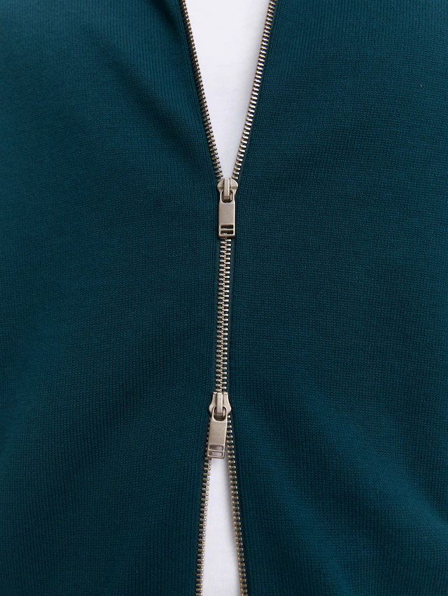 TOM TAILOR Denim Strickpullover mit Reißverschluss