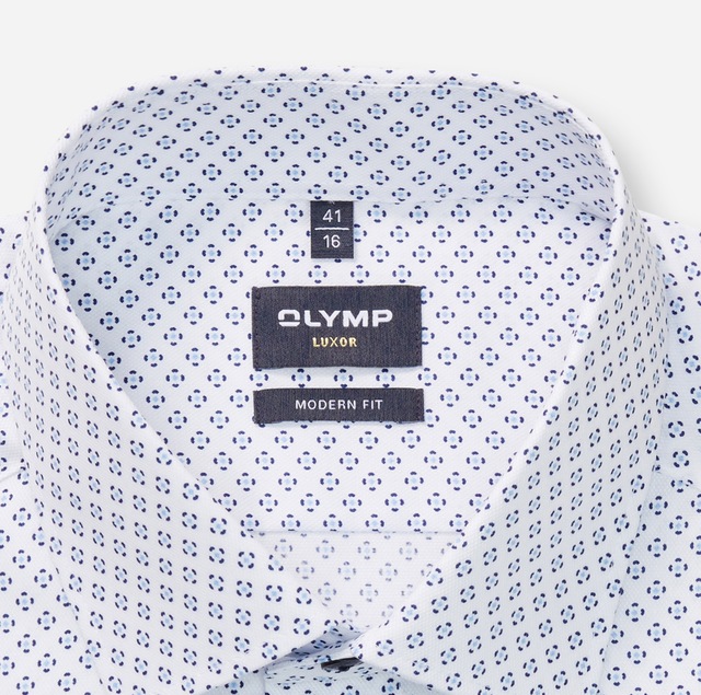 OLYMP Langarmhemd »Luxor modern fit« modern fit, Businesshemd, gemustert, New-Kentkragen