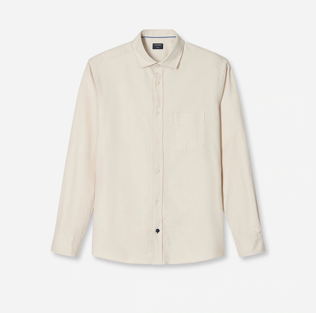 OLYMP Flanellhemd casual, modern fit, Kentkragen, unifarben