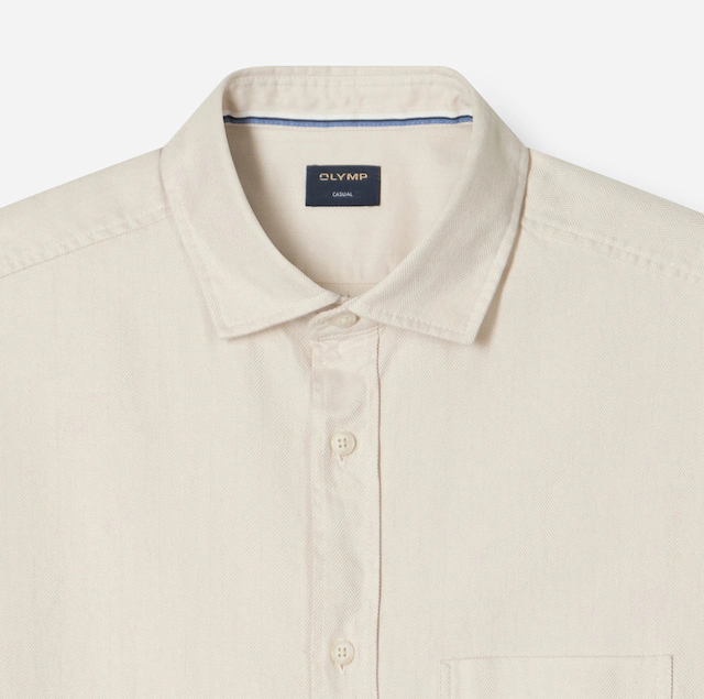 OLYMP Flanellhemd casual, modern fit, Kentkragen, unifarben
