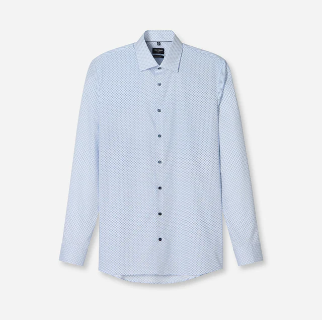 OLYMP Langarmhemd »No 6 six« super slim, New York Kentkragen, gemustert, Businesshemd