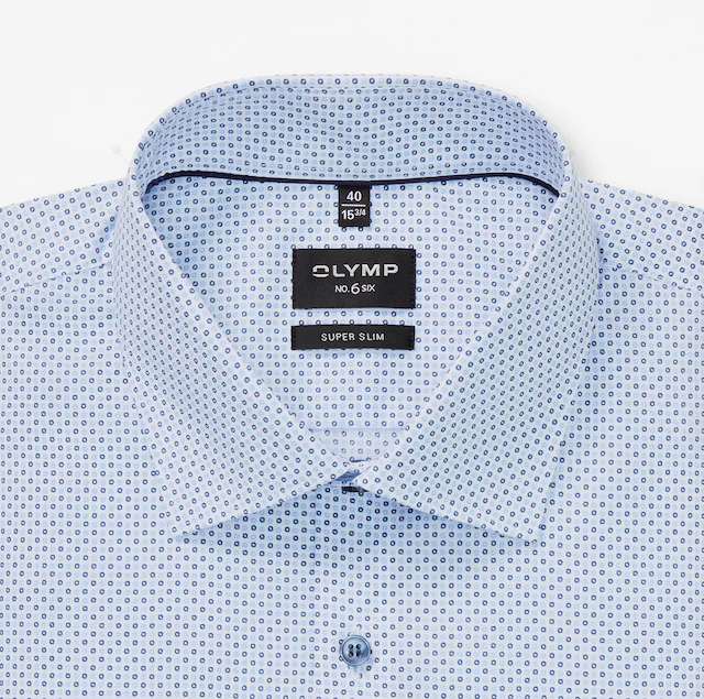 OLYMP Langarmhemd »No 6 six« super slim, New York Kentkragen, gemustert, Businesshemd