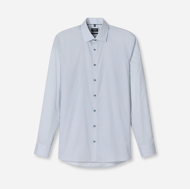 OLYMP Langarmhemd »No 6 six« super slim, New York Kentkragen, gemustert, Businesshemd