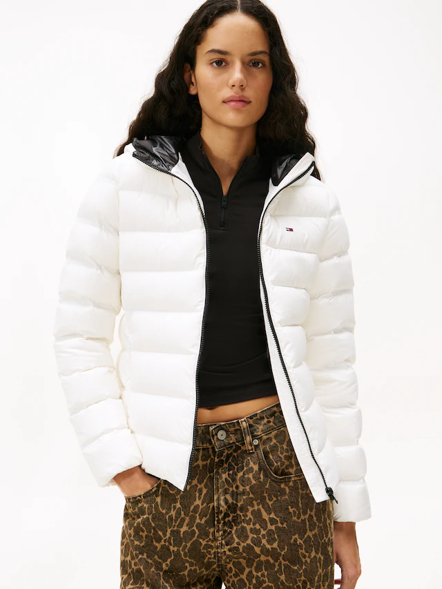 Tommy Jeans Steppjacke »TJW SLIM HOOD PRNT DOWN JCKT EXT« mit Kapuze
