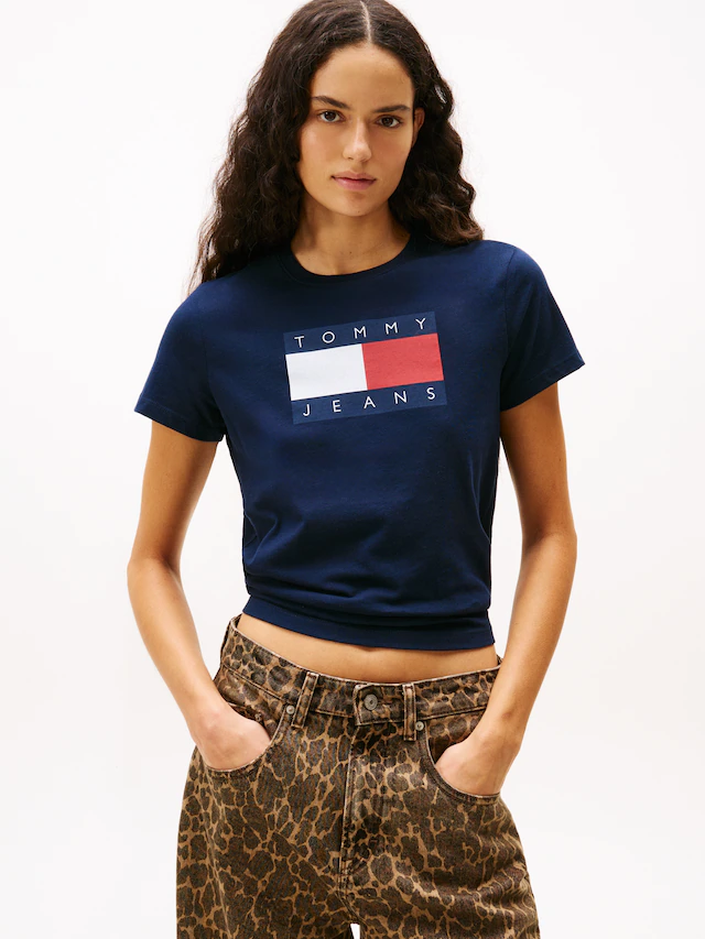 Tommy Jeans Kurzarmshirt »TJW REG TJ FLAG SS TEE« Baumwolle, Logodruck, regular fit