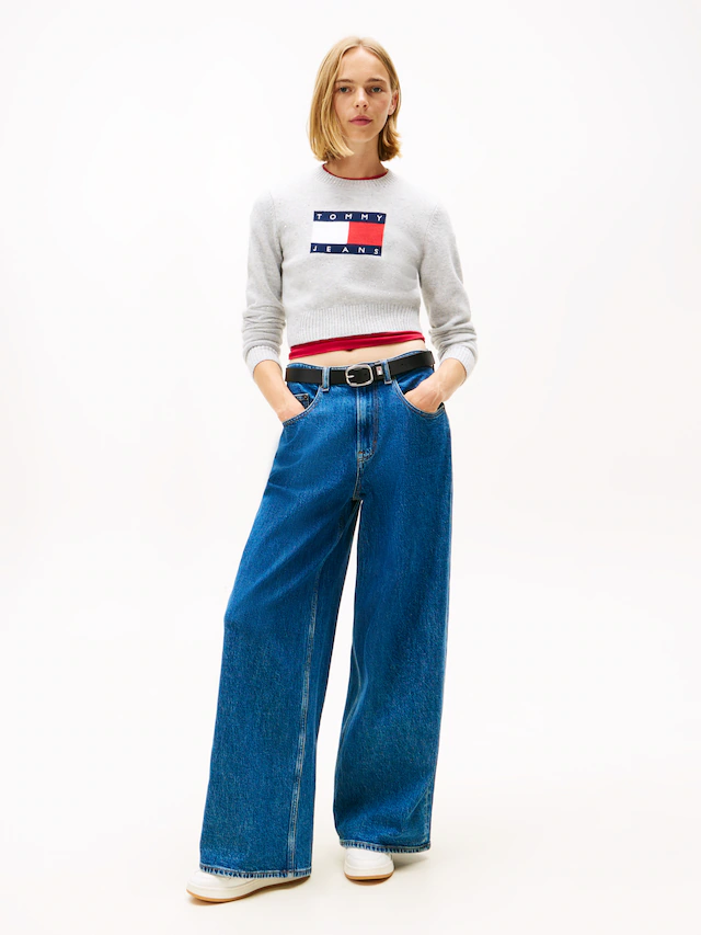 Tommy Jeans Strickpullover »TJW SPARKLE FLAG SWEATER EXT«