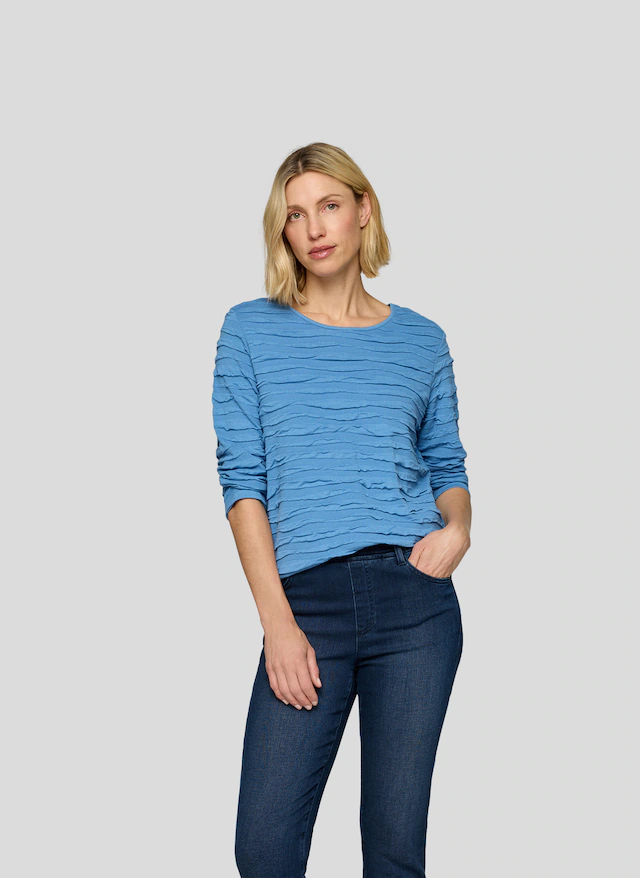 Rabe 3/4-Arm-Shirt mit Struktur Muster