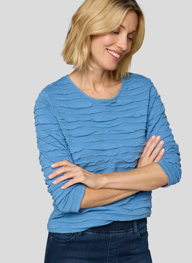 Rabe 3/4-Arm-Shirt mit Struktur Muster