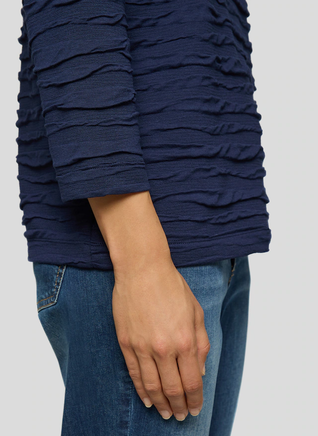 Rabe 3/4-Arm-Shirt mit Struktur Muster
