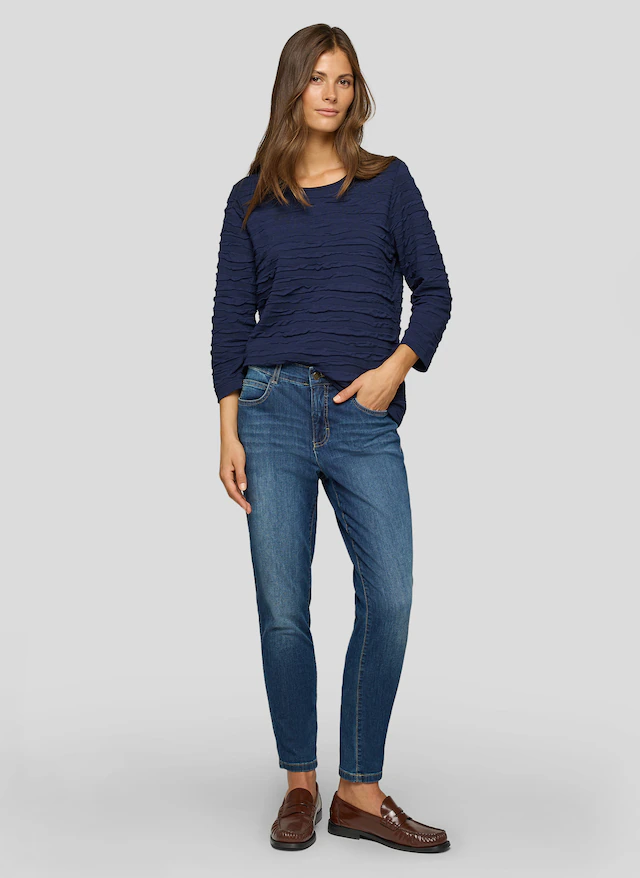 Rabe 3/4-Arm-Shirt mit Struktur Muster