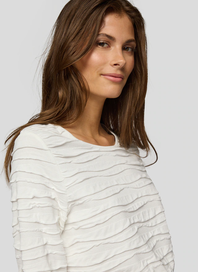 Rabe 3/4-Arm-Shirt mit Struktur Muster