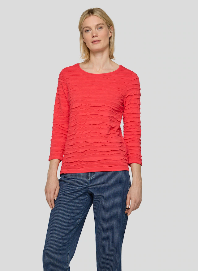 Rabe 3/4-Arm-Shirt mit Struktur Muster