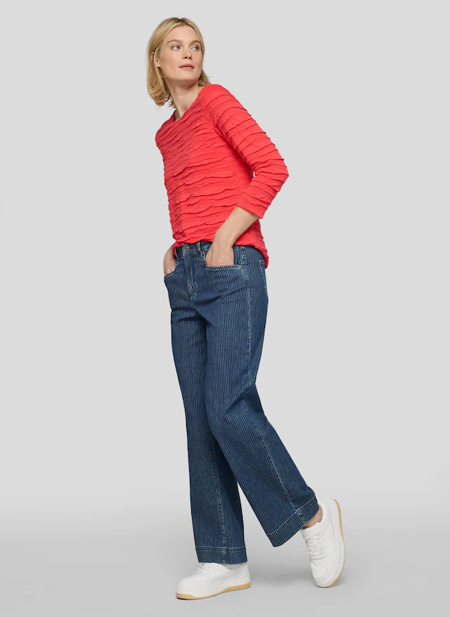 Rabe 3/4-Arm-Shirt mit Struktur Muster