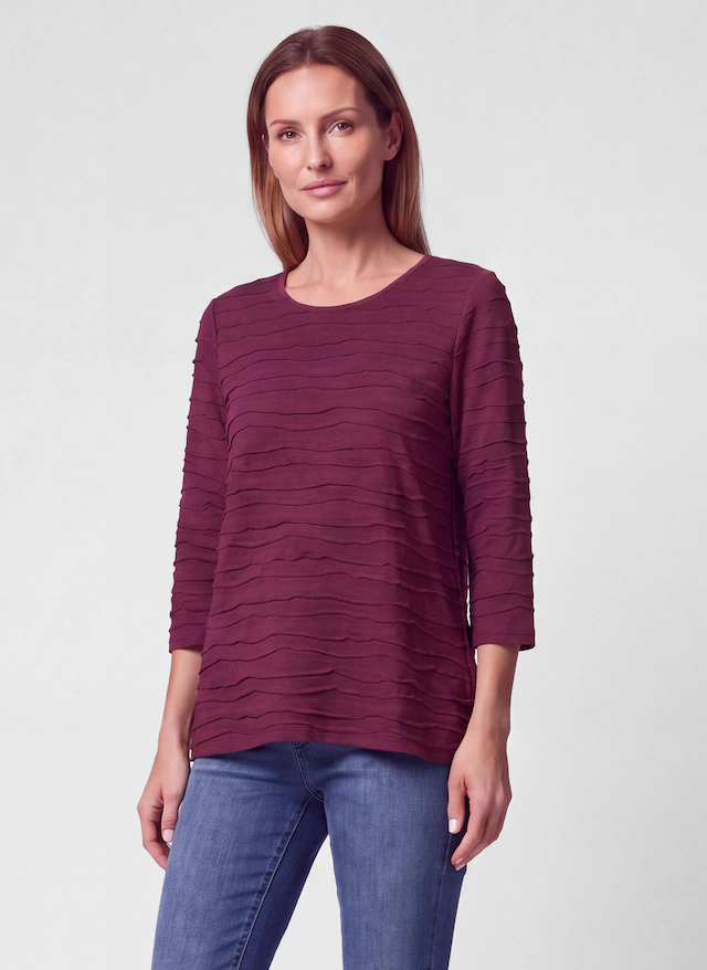 Rabe 3/4-Arm-Shirt mit Struktur Muster