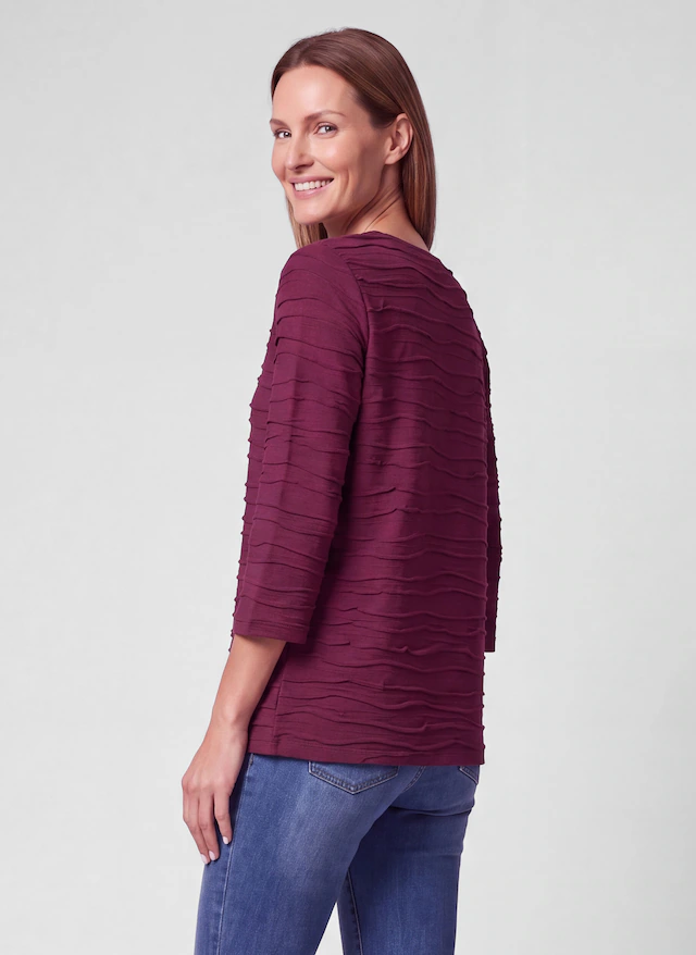 Rabe 3/4-Arm-Shirt mit Struktur Muster