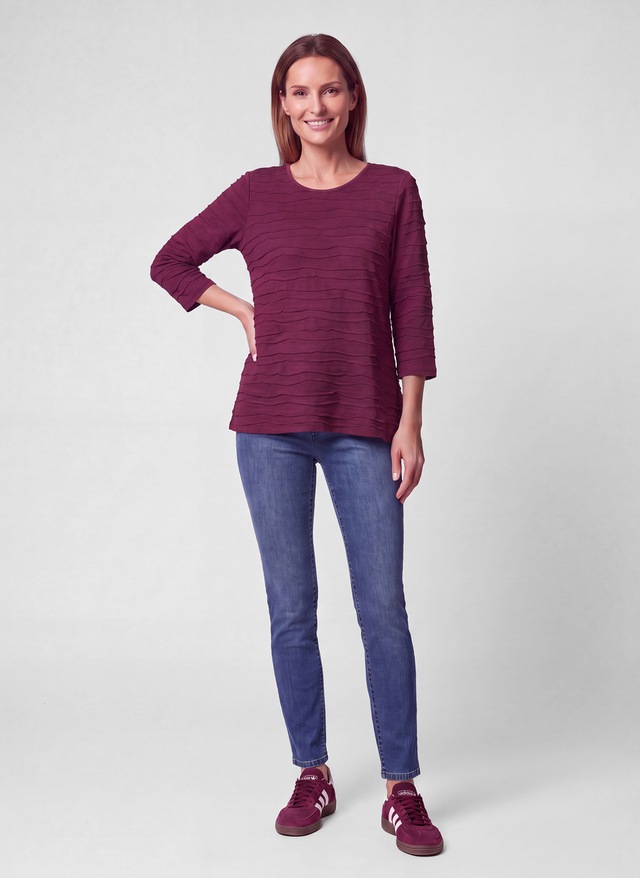 Rabe 3/4-Arm-Shirt mit Struktur Muster