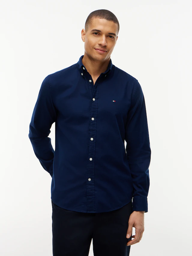 Tommy Hilfiger Langarmhemd »FLEX FLANNEL SOLID SHIRT« Regular Fit soft Flannel