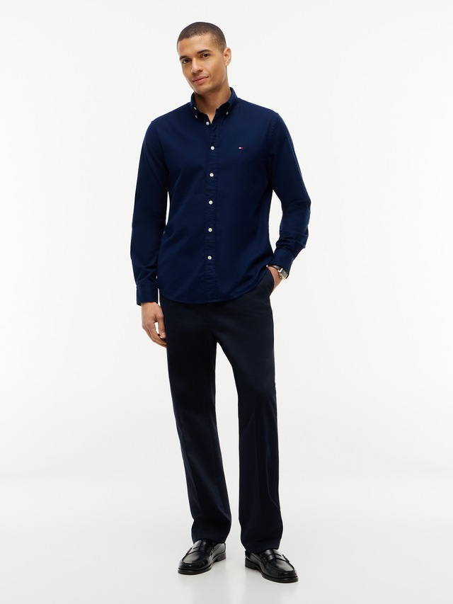 Tommy Hilfiger Langarmhemd »FLEX FLANNEL SOLID SHIRT« Regular Fit soft Flannel