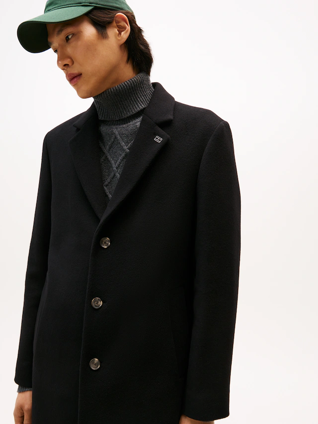 Tommy Hilfiger Wollmantel »WOOL MIX COAT« Reverskragen, regular fit