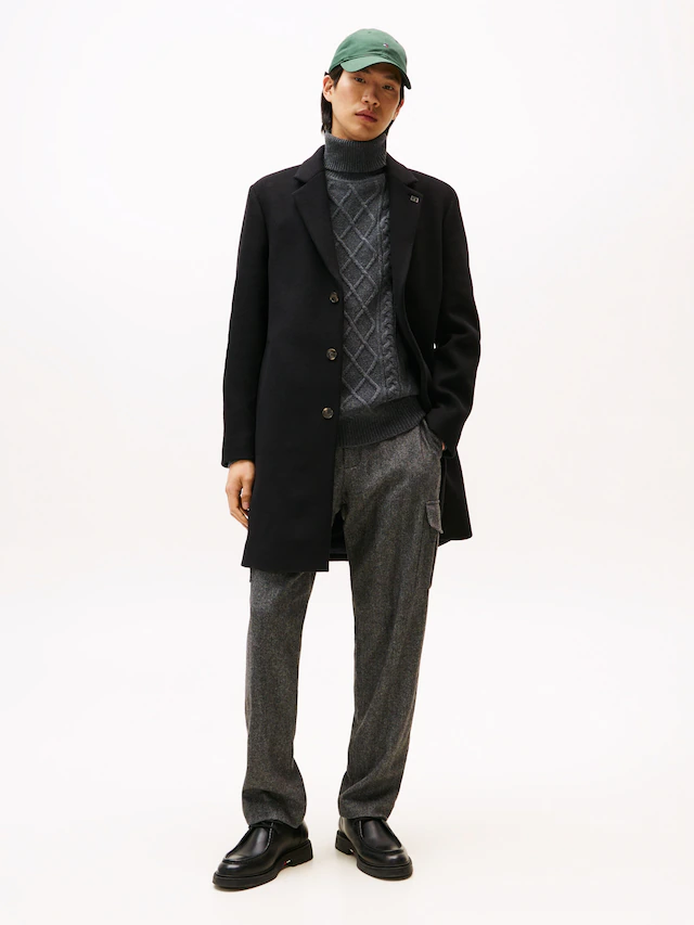 Tommy Hilfiger Wollmantel »WOOL MIX COAT« Reverskragen, regular fit