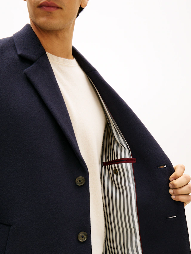 Tommy Hilfiger Wollmantel »WOOL MIX COAT« Reverskragen, regular fit