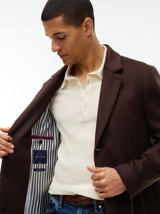 Tommy Hilfiger Wollmantel »WOOL MIX COAT« Reverskragen, regular fit