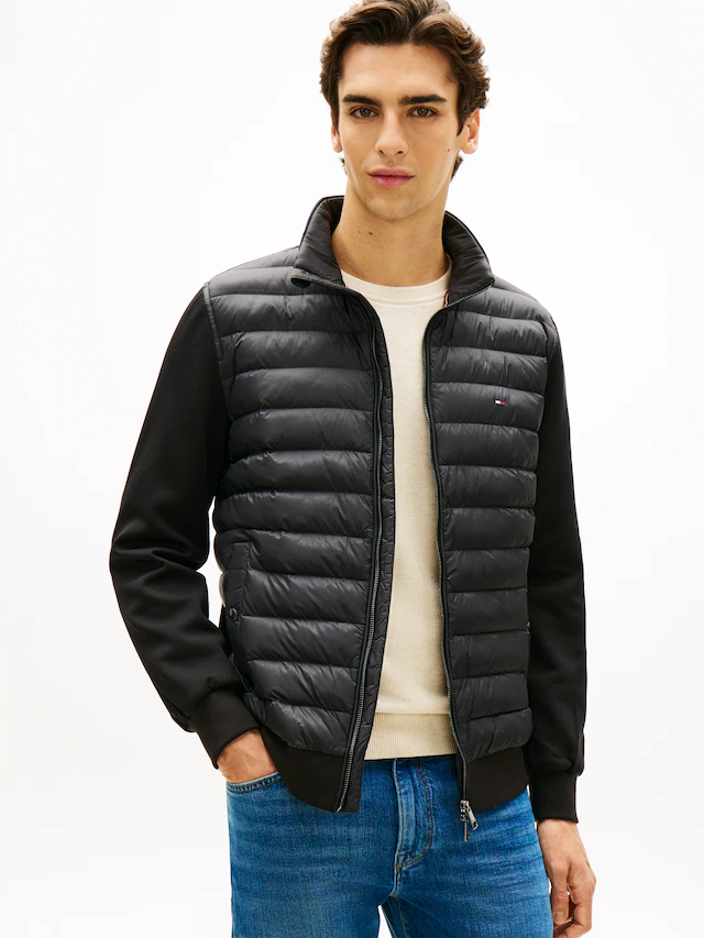 Tommy Hilfiger Steppjacke »MIX MEDIA mit Stehkragen« unifarben, casual, regular fit, Baumwollmix,