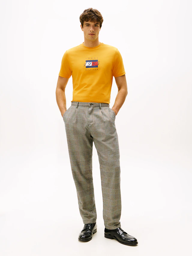 Tommy Hilfiger T-Shirt »LINEAR FLAG GRAPHIC« Rundhals, regular fit, Jersey
