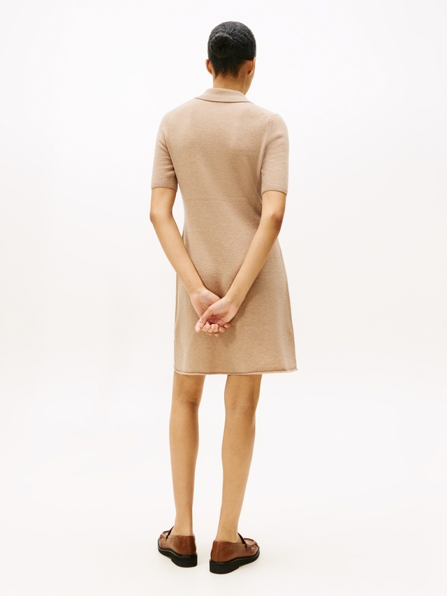 Tommy Hilfiger Strickkleid »SOFT WOOL HALF SL F&F POLO DRESS« aus reiner Wolle