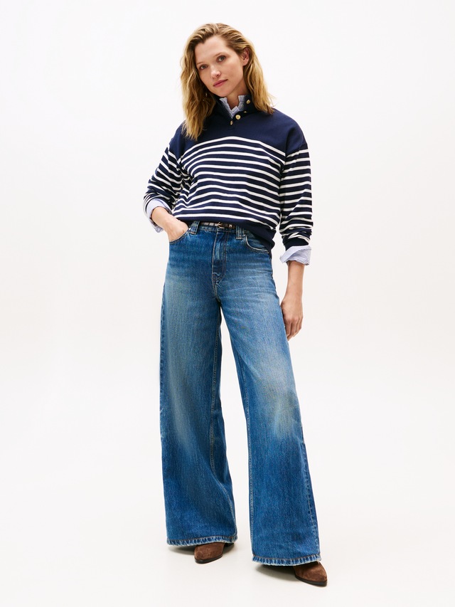 Tommy Hilfiger Strickpullover »CO JERSEY GOLD BTN MOCK-NK SWT« mit goldfarbenen Knöpfen