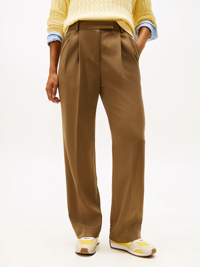 Tommy Hilfiger »TIMELESS WOOL RLXD STRT PANT« mit Wolle