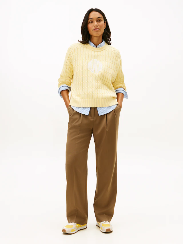 Tommy Hilfiger »TIMELESS WOOL RLXD STRT PANT« mit Wolle