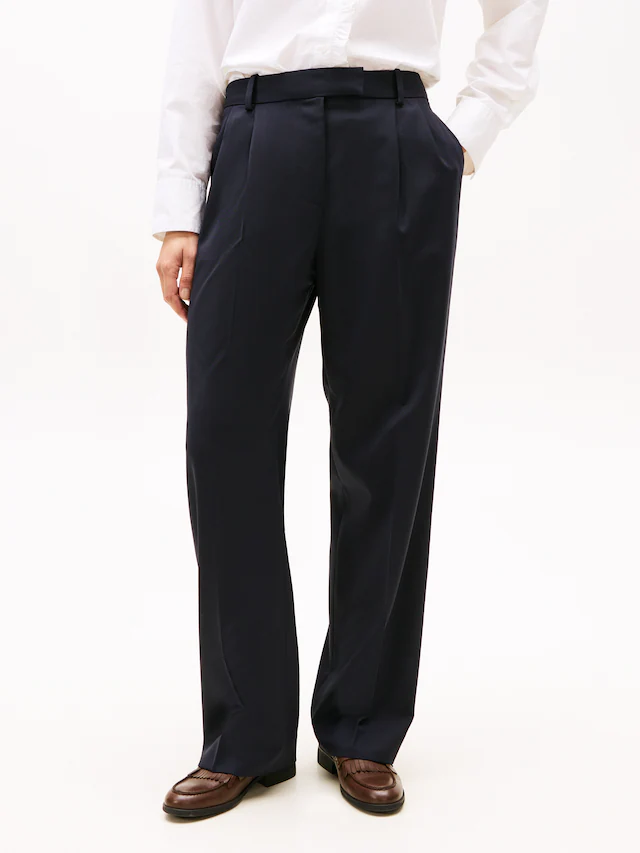 Tommy Hilfiger »TIMELESS WOOL RLXD STRT PANT« mit Wolle