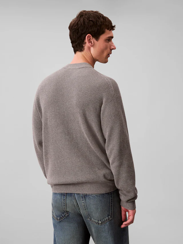 Calvin Klein Jeans Rundhalspullover »LS EZ COTTON WAFFLE CRWNK SWTR 9« Rundhalsausschnitt, regular fit