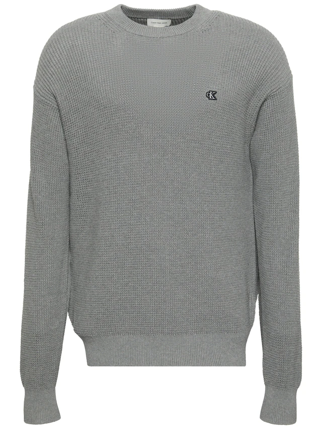 Calvin Klein Jeans Rundhalspullover »LS EZ COTTON WAFFLE CRWNK SWTR 9« Rundhalsausschnitt, regular fit