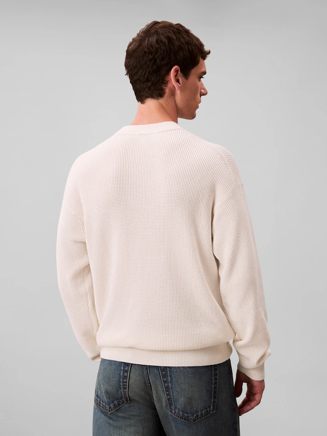 Calvin Klein Jeans Rundhalspullover »LS EZ COTTON WAFFLE CRWNK SWTR 9« Rundhalsausschnitt, regular fit