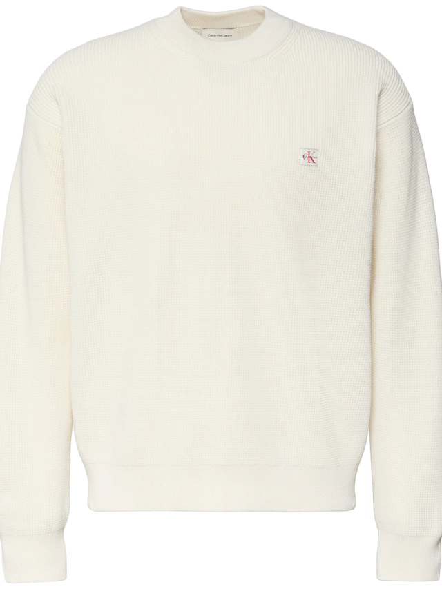 Calvin Klein Jeans Rundhalspullover »LS EZ COTTON WAFFLE CRWNK SWTR 9« Rundhalsausschnitt, regular fit