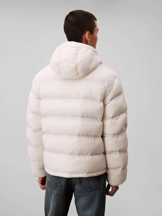 Calvin Klein Jeans Steppjacke »LS NYLON MONOGRAM PUFFER JKT« ohne Kapuze Mit Rundhalsausschnitt, regular fit