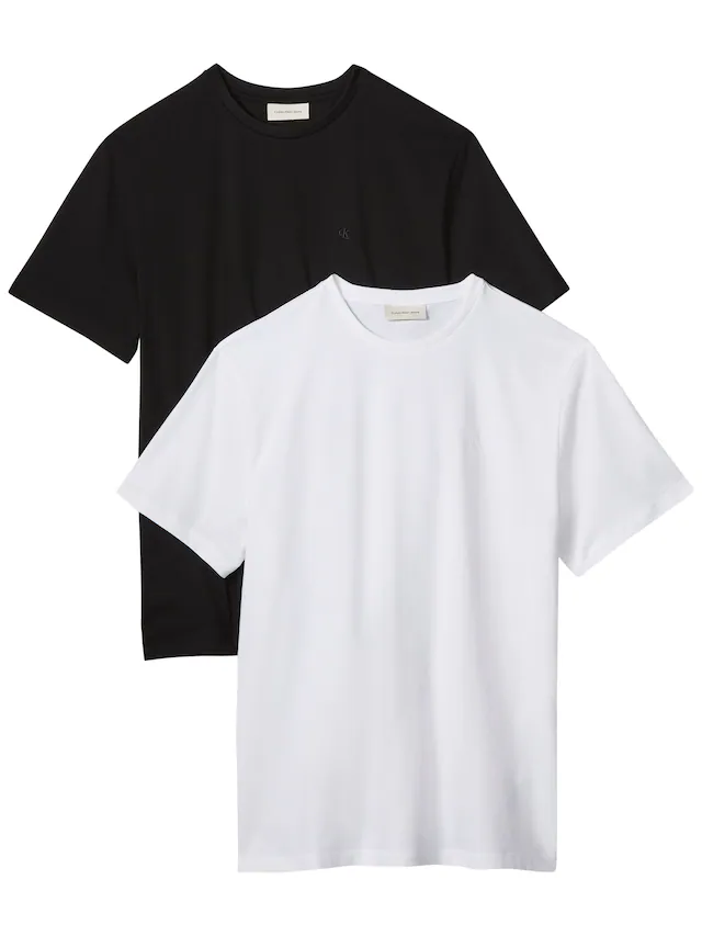 Calvin Klein Jeans T-Shirt »SS CLASSIC MONOGRAM TEE 2PK« 2 Stk. Mit Rundhalsausschnitt, regular fit
