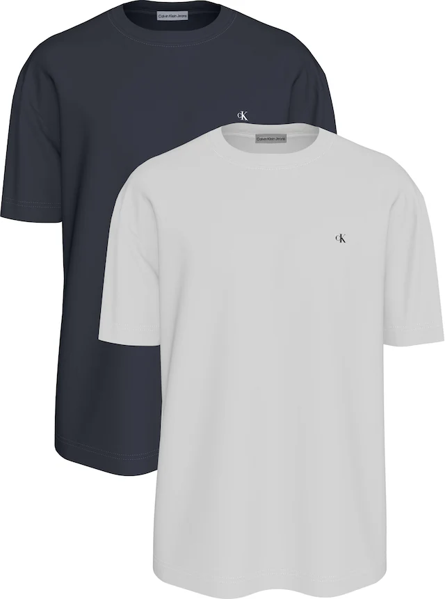 Calvin Klein Jeans T-Shirt »SS CLASSIC MONOGRAM TEE 2PK« 2 Stk. Mit Rundhalsausschnitt, regular fit