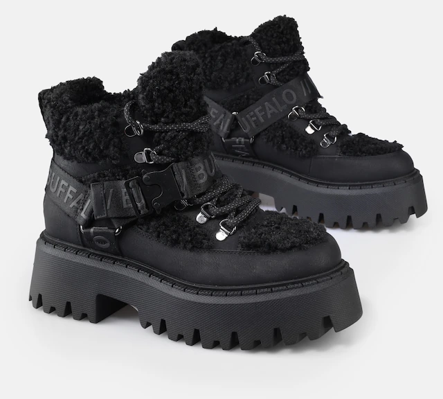 Buffalo Plateaustiefelette »Aspen Com Mid Warm« Winterboots, Schnürboots, Stiefelette mit kuscheligem Warmfutter